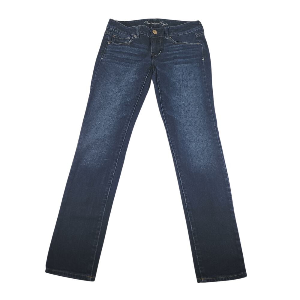 Vintage American Eagle Jeans Womens 2 28 Skinny Stretch Dark Wash Low Rise Y2k